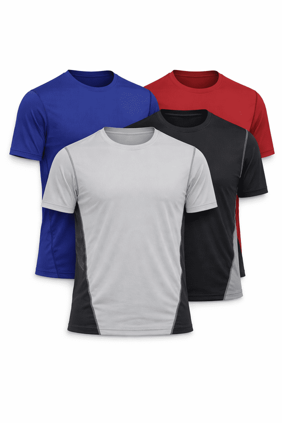 Men's 4-Pack Dri-Fit Performance T-Shirts – Moisture-Wicking Athletic Gym Tees – Breathable, Quick-Dry Workout Shirts for Men (Sizes S-3XL)