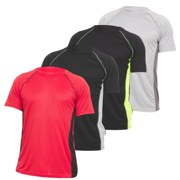 4 Pack: Daresay Mens Dri Fit Shirts Moisture Wicking Tshirt For Men Gym Shirts For Men (up to Size 3X)