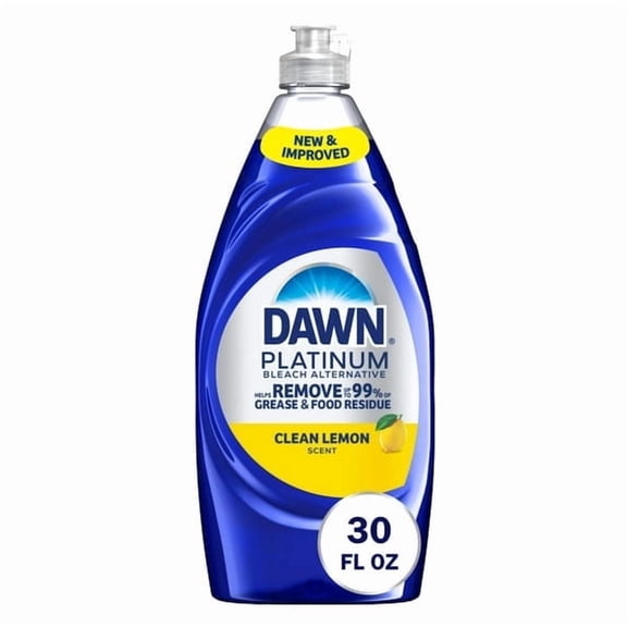 4 Pack - Dawn Platinum, Dish Soap Bleach Alternative Clean Lemon, 30oz
