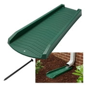 4-Pack Decorative Downspout Green Block Rain Gutter Drain Extender, (301212-4PK-STAKES)