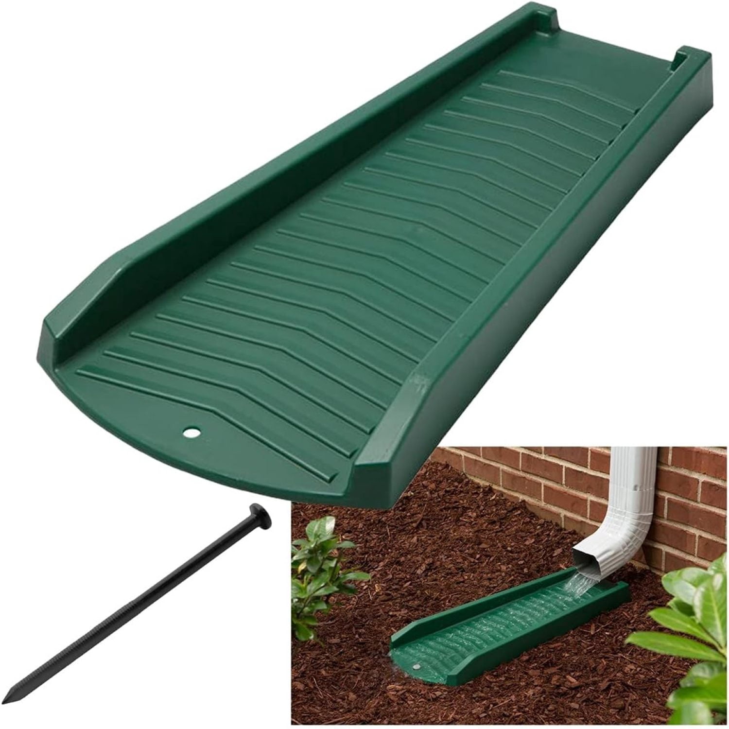 4-Pack Decorative Downspout Green Splash Block Rain Gutter Drain