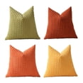 thumbnail image 1 of 4 Pack Decorative Throw Pillow Covers 16x16 Inch Soft Boho Textured Corduroy Pillow Covers, Spring Modern Farmhouse Home Decor, 1 of 6