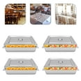 thumbnail image 1 of 4 Pack Deep Full Size Stainless Steel Steam Table Pans w/ Lids, Hotel Food Prep Pans, Food Container, 1 of 18