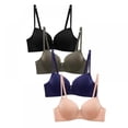 thumbnail image 1 of 4 Pack Deep V Wireless Push Up Bra, Wirefree Push Up Bra, Bras for Women Push Up Wireless Bra, Sexy Bras for Women, 1 of 7
