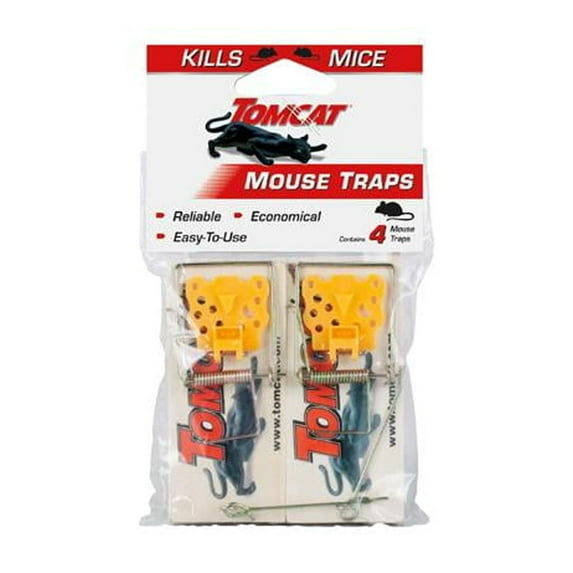 4 Pack Deluxe Wooden Mouse Traps, Tomcat, 0373312
