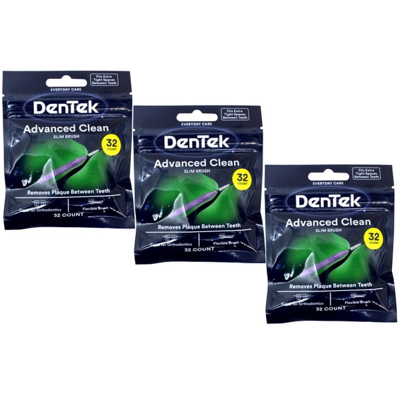 DenTek Slim Brush Advanced Clean Interdental Cleaners, Tight, Fresh Mint, 32 Count - 4 Pack