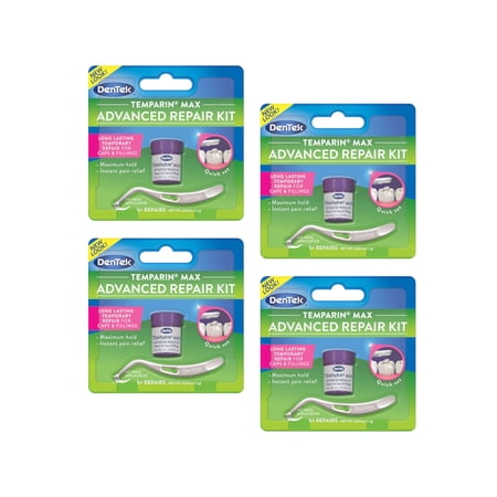 4 Pack - Dentek Temparin Max Lost Tooth Filling & Loose Cap Repair 1 Each
