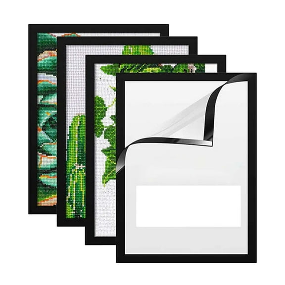 4 Pack Diamond Painting Frames Magnetic Diamond Art Frames Self Adhesive for Painting Pictures Canvas Room Wall Window Door Decorations Accessories
