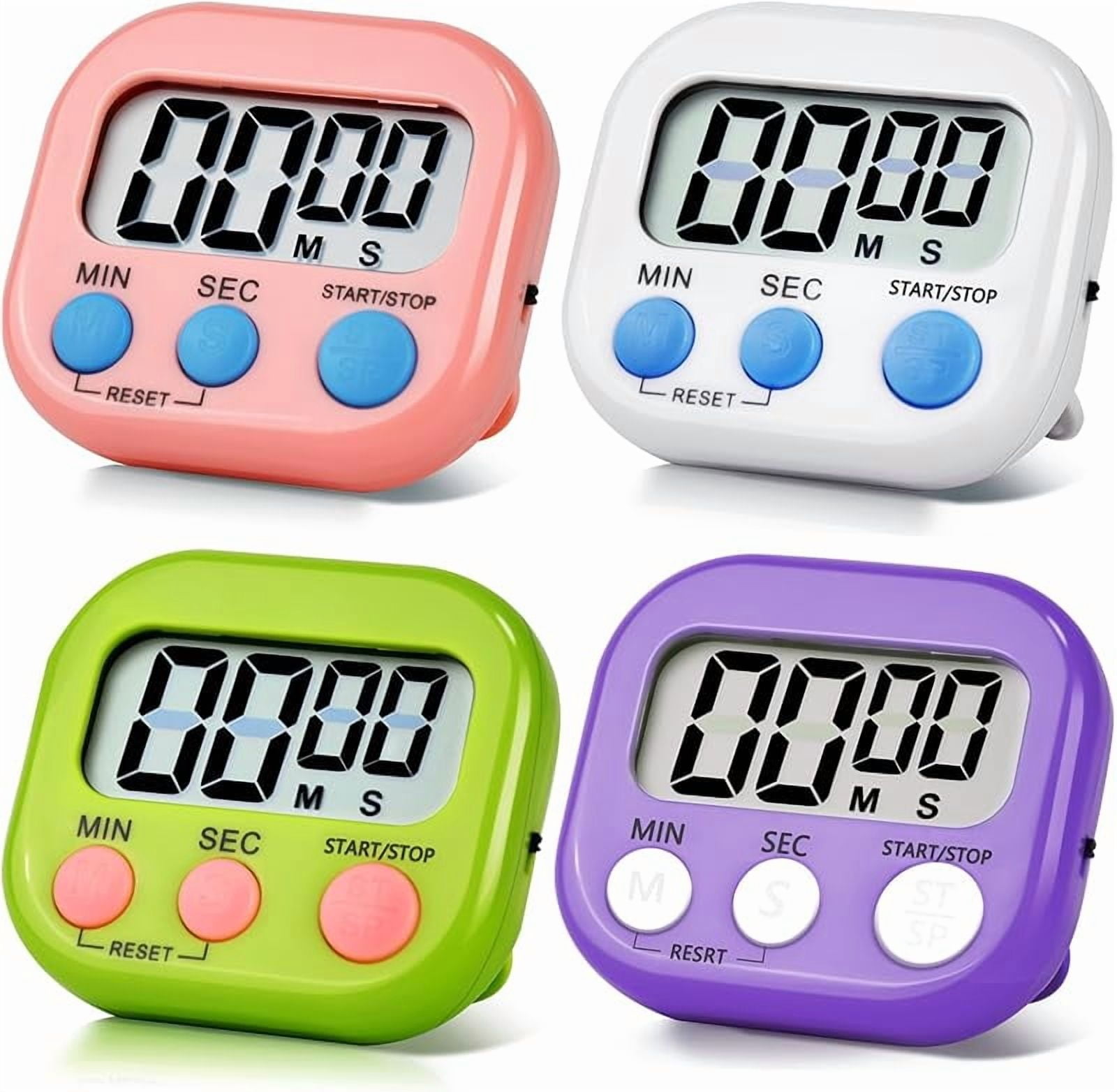 4 Pack Digital Kitchen Timer Magnetic Digital Timer with Big Display ...