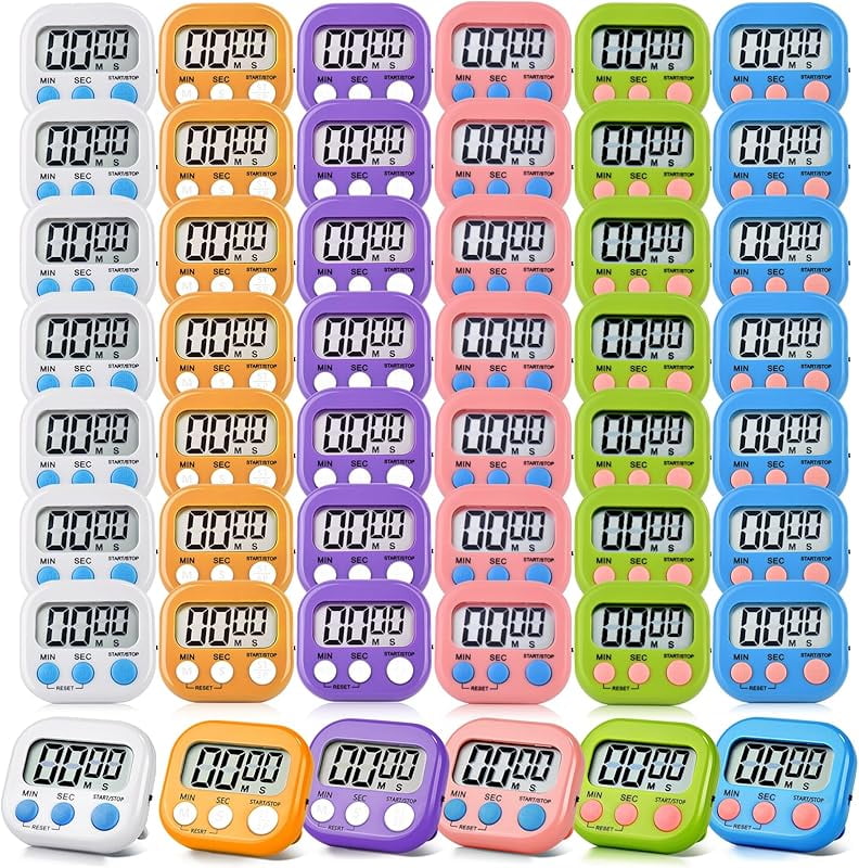 4 Pack Digital Kitchen Timer Magnetic Digital Timer with Big Display ...