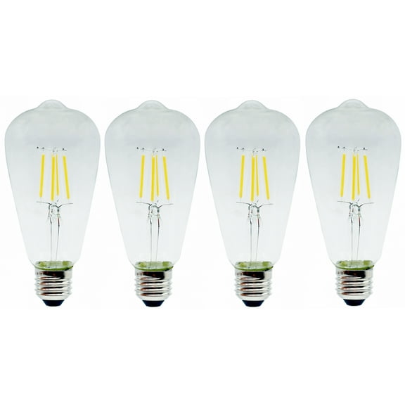 4-Pack Dimmable Vintage LED Light Bulbs 80 Watt Equivalent, ST64 Antique LED Edison Filament Bulbs, Soft White 2700K, E26 Base, Glass Style Great for Home Decor, Bedroom, Office, Dorm, Bar