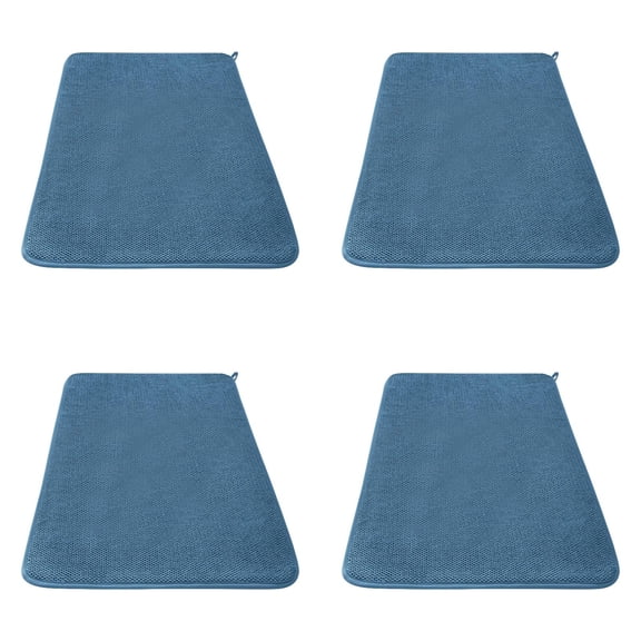 4 Pack Dish Drying Mat, 20 X 15 Inch Ultra Absorbent Microfiber Dishes Drainer Mats, Large Size Dish Drying Pad for Kitchen Counter, Coffee, Rack, Under Sink, Countertops