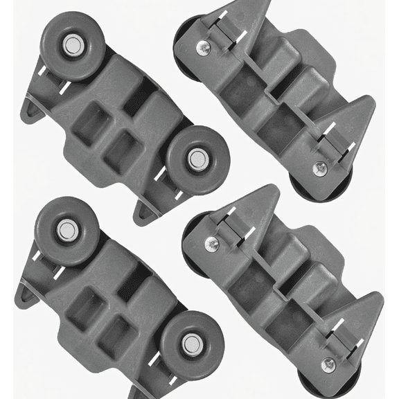 4-Pack Dishwasher Lower Rack Wheels with Steel Screws, Replacement Part W10195416V, Compatible with