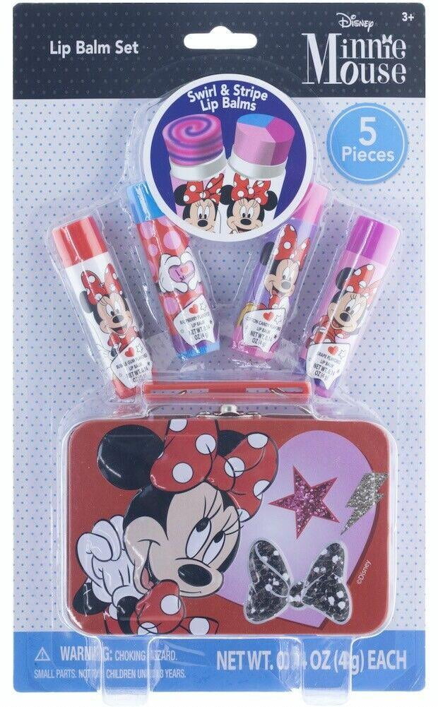4 Pack Disney Minnie Mouse Flavored Lip Balm Set with Metal Case ...