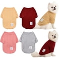 thumbnail image 1 of 4 Pack Dog Knitted Sweater Dog Clothes for Small Medium Dogs, Warm Soft Puppy Kitten Dog Sweaters for Boy Girl Pet in Winter, Pet Cat Clothes Outfits Cold Weather Pullover for Chihuahua, 1 of 6