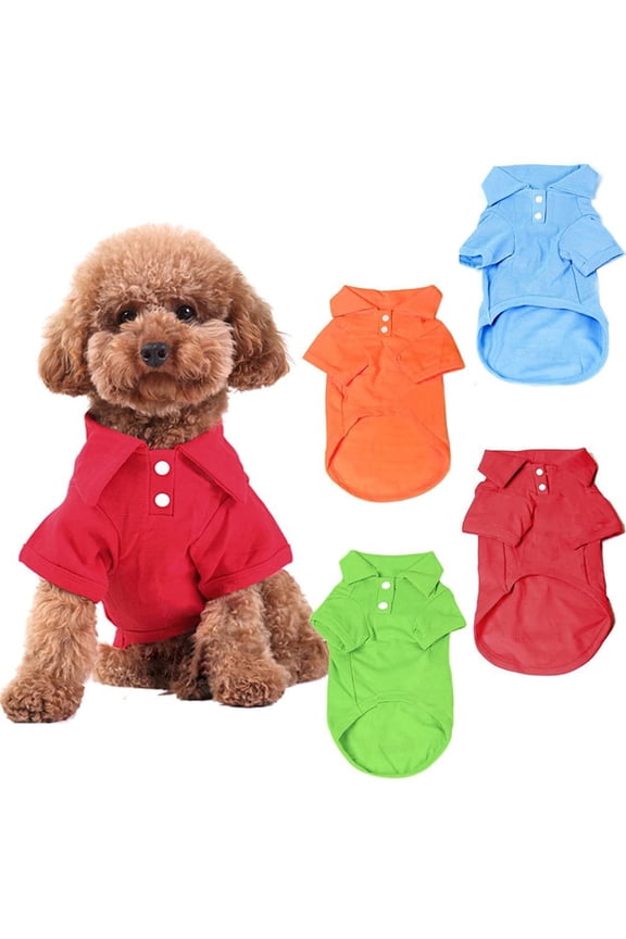 4 Pack Dog Shirts Pet Puppy T-Shirt Clothes Outfit Apparel Coats Tops