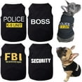 thumbnail image 1 of 4 Pack Dog Shirts for Small Dog, Breathable Pet T-Shirts Summer Clothes K9 Security Boss FBI Vest for Puppy Boy Girl, 1 of 7