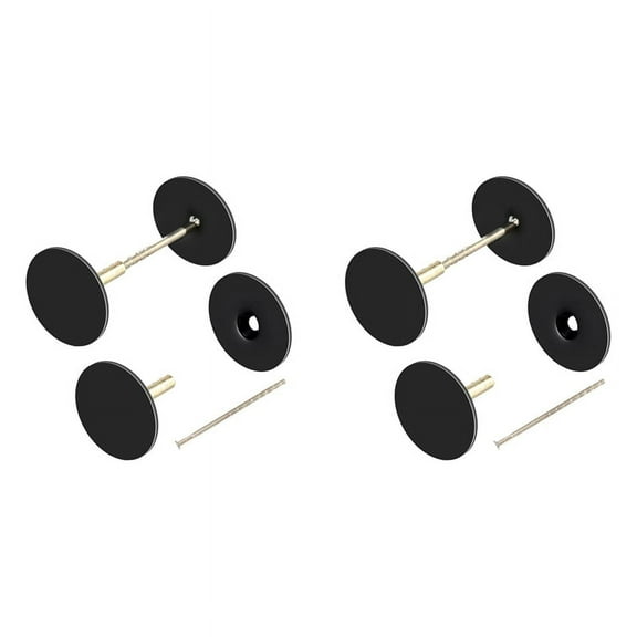 4 Pack Door Hole Cover Plate, Door Knob Handle Hole Filler Plate,Metal Connecting Screws Deadbolt Cover Plate (Black)