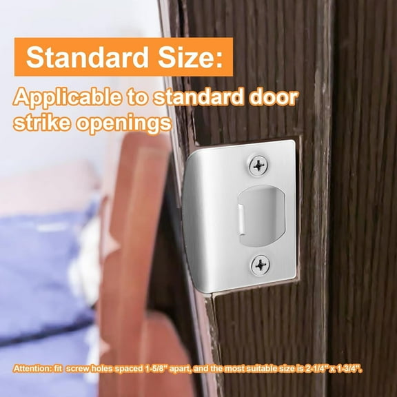 Ebaokuup 4 Pack Stainless Steel Door Lock Strike Plate Repair Kit with Wood Dowels for Door Frame Reinforcement