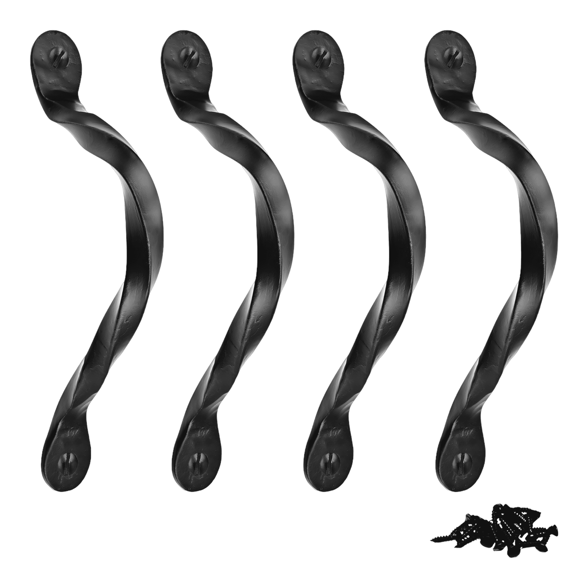 4 Pack Door Pull 6.5 inch Rustic Barn Door Handles Black Barn Door