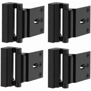 4 Pack Door Reinforcement Locks with 16 Screws, Home Security Door Lock Stop for Toddler, Childproof Door Lock Night Lock Withstand 800 Lbs Black