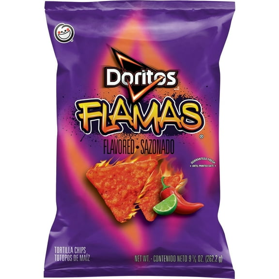 (4 Pack) Doritos Tortilla Chips Flamas Flavored Snack Chips, 9.25 Ounce Bag
