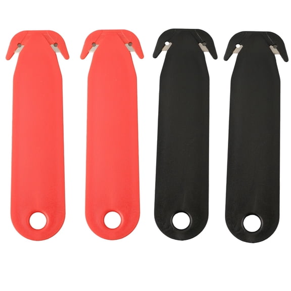 4 Pack Double-Edged Safety Box Cutter Utility With Stainless Steel Blades Multi Tool Film Cutting Paper Cutter For Office Warehouse Home Kitchen Package Opening(black and white)