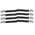 thumbnail image 1 of 4-Pack Double-Head Bed Sheet Grips Buckles, Adjustable Elastic Straps with Heavy-Duty Metal Clips, Multipurpose Fasteners for Securing Bed Sheets, Ironing Board Covers, Sofa, 1 of 4