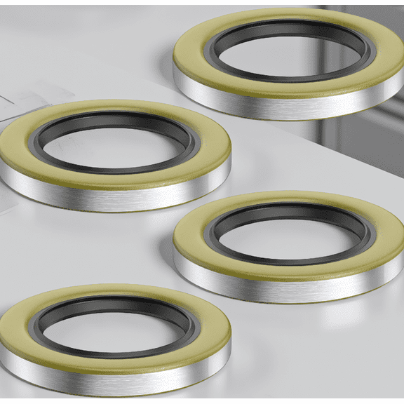 4 Pack Double Lip Trailer Wheel Grease Seals, ID 2.250" x OD 3.376", Fits 5200-7000 lb Axles, Replaces 010-036-00