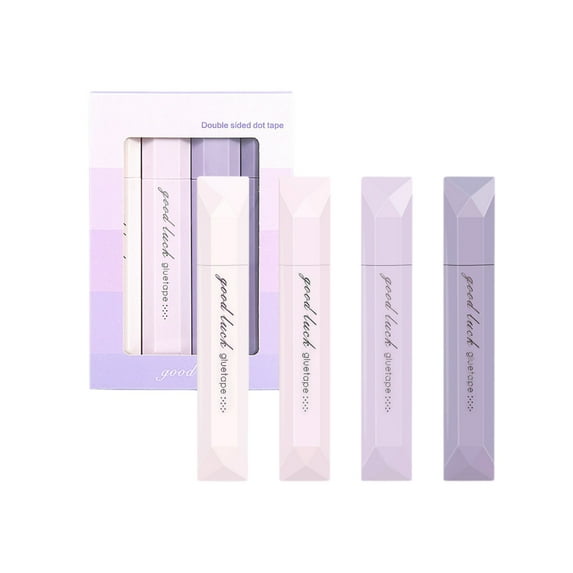 4-Pack Double Sided Tape Roller Strong Hold Adhesive for Scrapbooking Photo Albums Crafting Projects No Mess Glue(Purple)