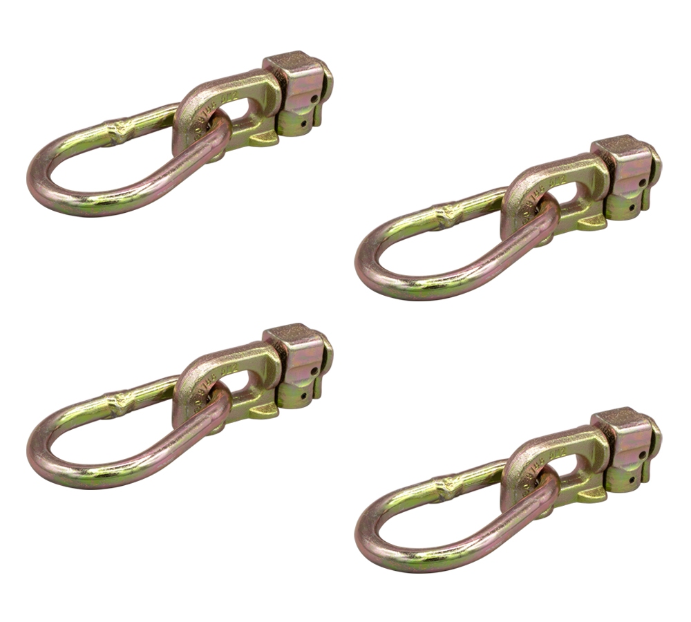 (4 Pack) Double Stud L Track Fitting w/ Pear Link for L Track Rails