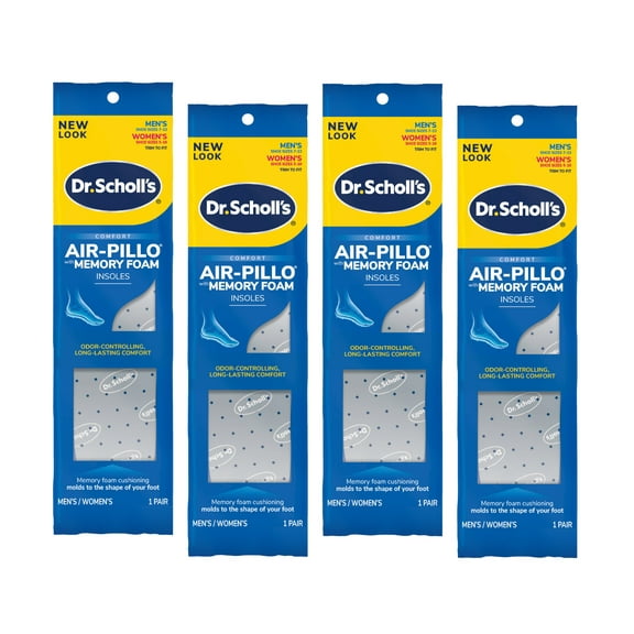 4 Pack - Dr. Scholls Air-Pillo with Memory Foam Insoles Men & Women Trim To Fit