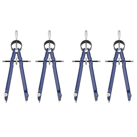 4 Pack Drafting Compass with Lock Math Bow Compass Drawing Metal Compass with Wheel Geometry Compass Bow Divider Compass