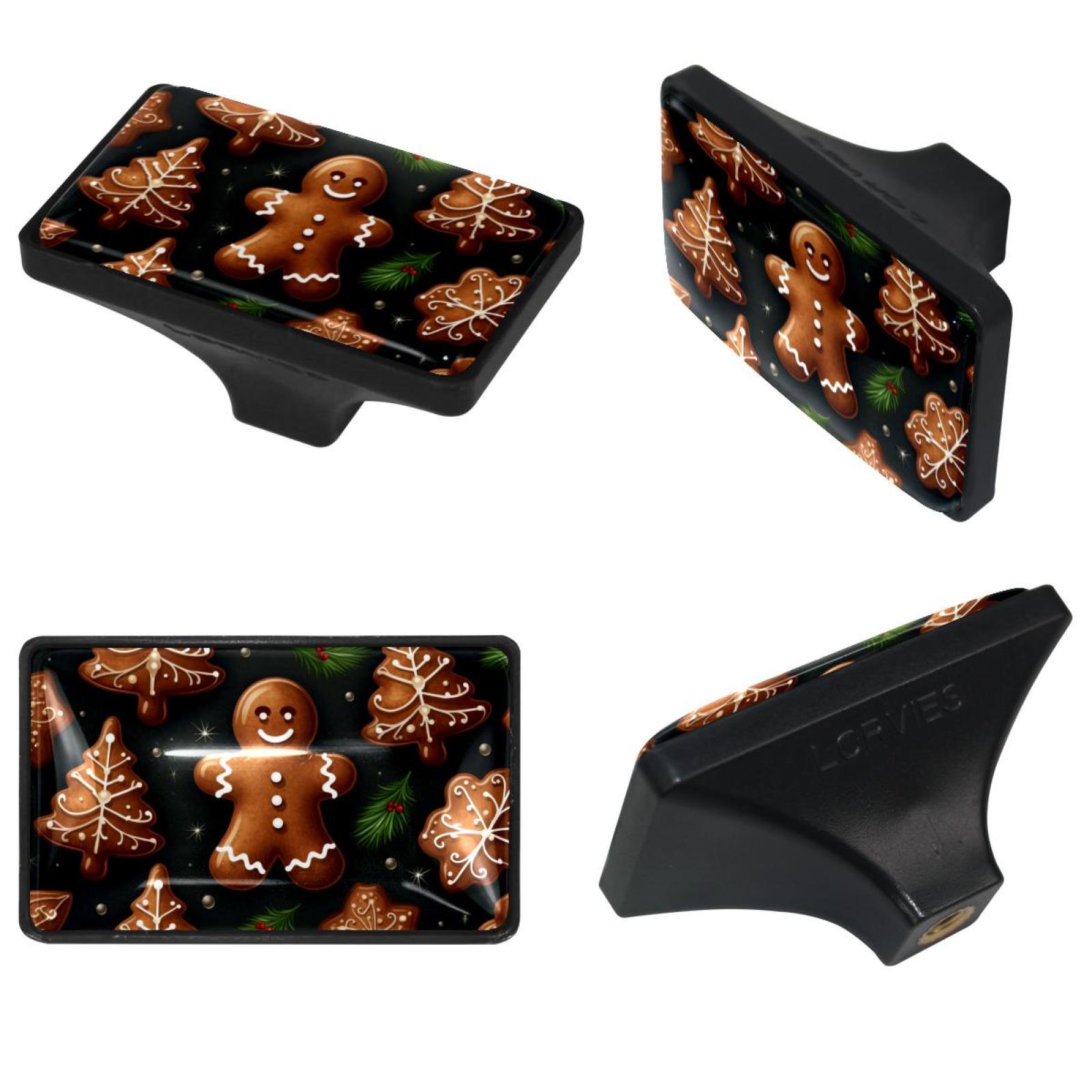 4 Pack Drawer Knob Pull Handle, Christmas Gingerbread Man Pattern