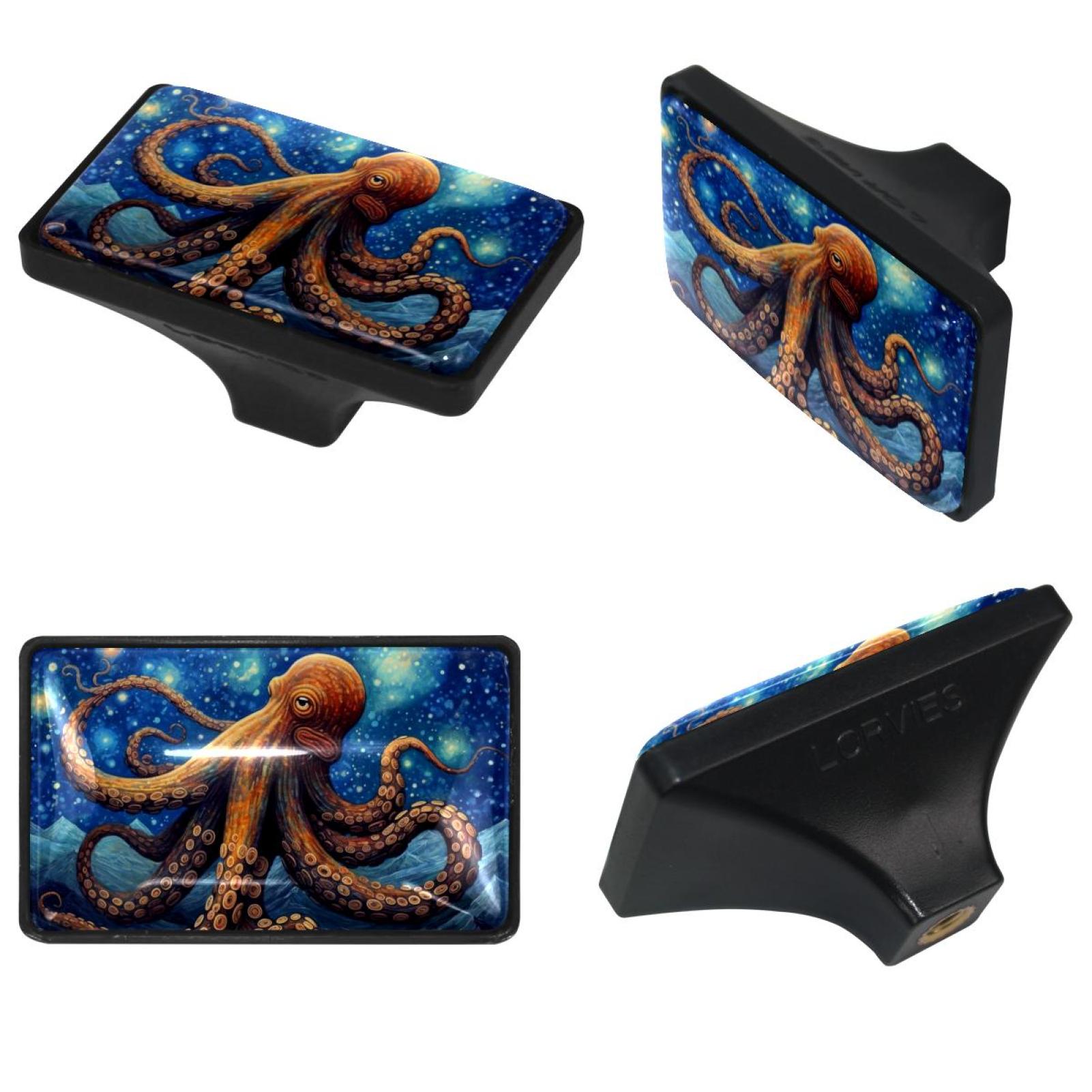 4 Pack Drawer Knob Pull Handle, Galaxy Starry Octopus Kitchen