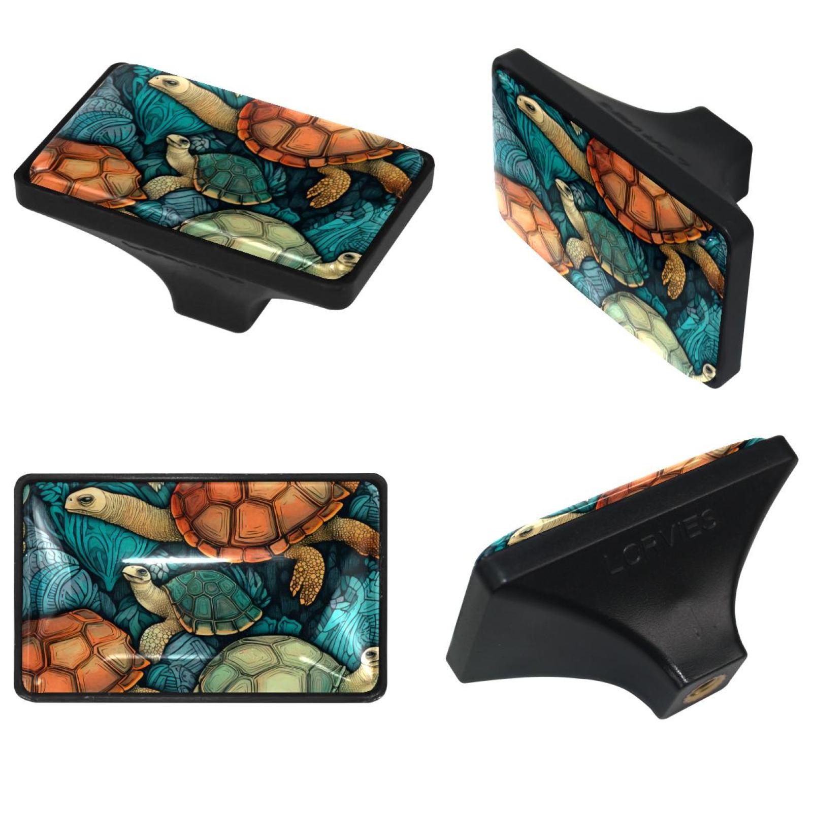 4 Pack Drawer Knob Pull Handle, Sea Turtle Colored Pattern Kitchen ...