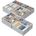 thumbnail image 1 of 4-Pack Drawer Organizer Set - Closet Dividers for Underwear, Socks, Bras, Scarves, Ties - Foldable Non-Woven Storage Boxes, Dark Gray, 1 of 8