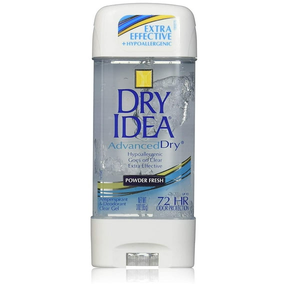 4 Pack Dry Idea Clear Gel Antiperspirant and Deodorant Powder Fresh 3 Ounce