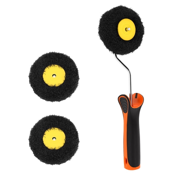 4 Pack Drywall Corner Compound Roller Kit, 3 Shed Resistant Nylon Roller Covers with 2.2" Threaded Frame for Spreading Plaster, Mud, Joint Compound