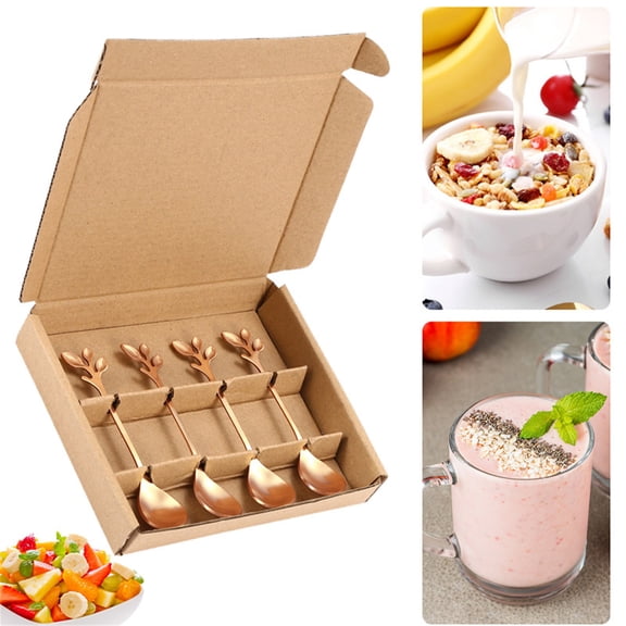 4 Pack Durable Demitasse Spoons - Mini Stainless Steel Espresso Utensils for Ice Cream、Dessert & Appetizer, Easy-to-Clean Small Spoons for Kitchen Counter、Cafe Style Dining & Guest Entertaining