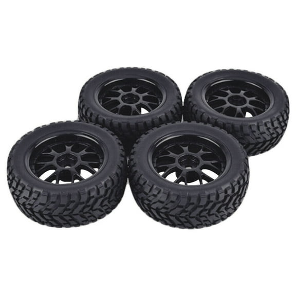 4 Pack Durable Rubber Rally Climbing Car Off-Road Wheel Rim and Tires Hex For HSP HPI 1:10 RC Racing Car Accessories Spare Part