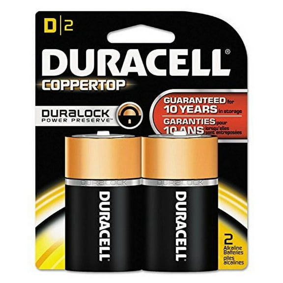 4 Pack - Duracell Coppertop D Alkaline Batteries 2 Each