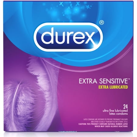 4 Pack - Durex Extra Sensitive Ultra Thin Premium Condoms, 24 Count