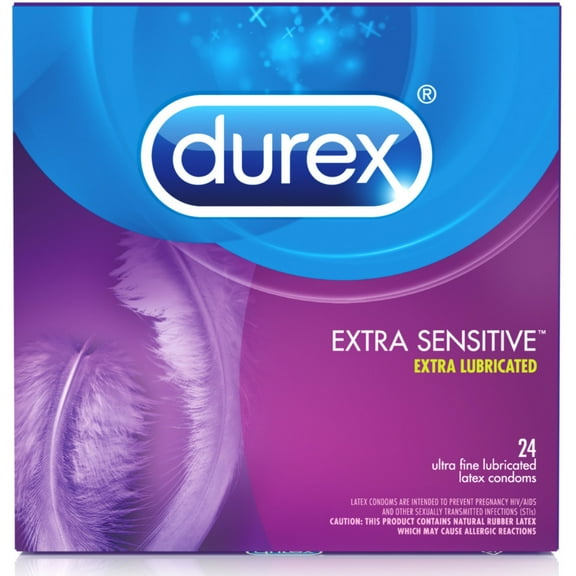 4 Pack - Durex Extra Sensitive Ultra Thin Premium Condoms, 24 Count