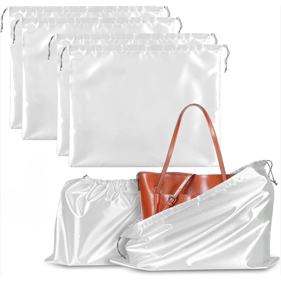 4 Pack Dust Bags for Handbags, Dust Cover Bag for Handbags Purses Cloth Shoes, Silk Large & Middle Daily Travel Storage Pouch Dustproof Drawstring Bag