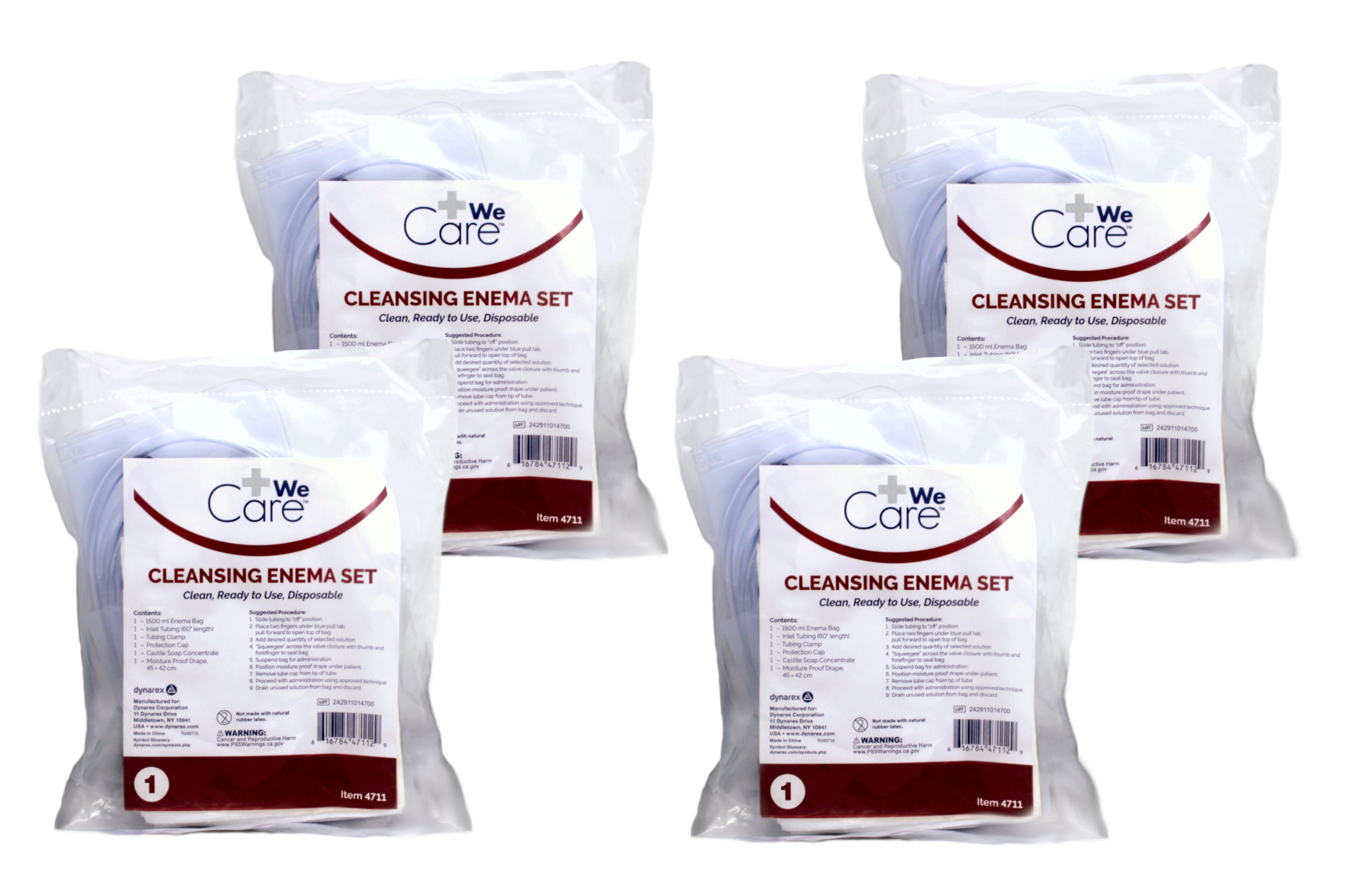 Dynarex Cleansing Enema Set Disposable Ready to Use Kit with 1500