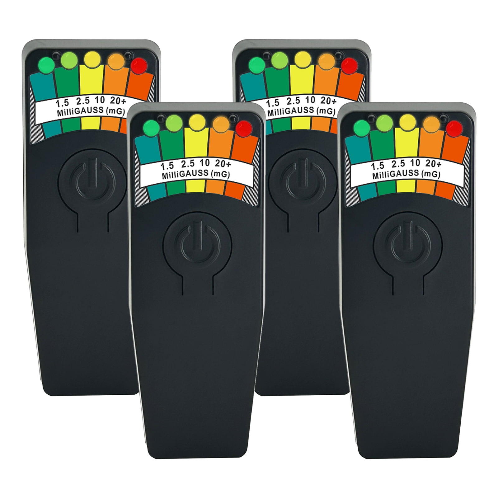 4 Pack EMF Meter Ghost Hunting Magnetic Field Detector Spirit Box Paranormal Equipment Tester 50Hz-20,000Hz Black
