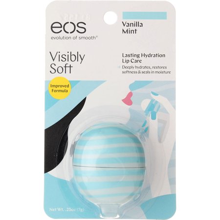 eos Visibly Soft Lip Balm Sphere, Vanilla Mint, 0.25 oz (4 Pack) (Bundle)
