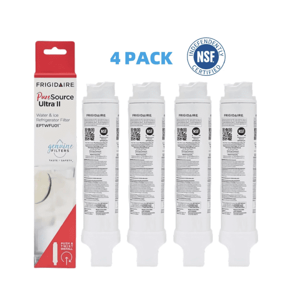 4-Pack EPTWFU01 Refrigerator Water Filter Replacement for Frigidaire PureSource Ultra II, NSF Certified, Compatible with EPTWFU01