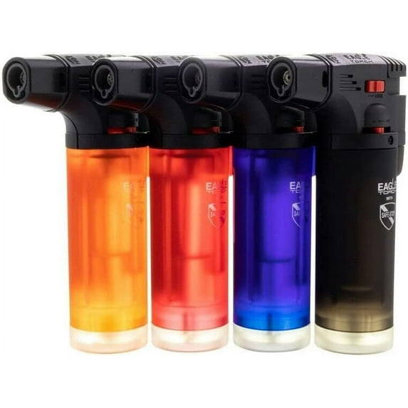 4 Pack Eagle Jet Torch Gun Lighter Adjustable Flame Windproof Butane Refillable